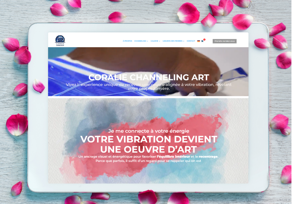 projet Coralie channeling art fait par Elan Web